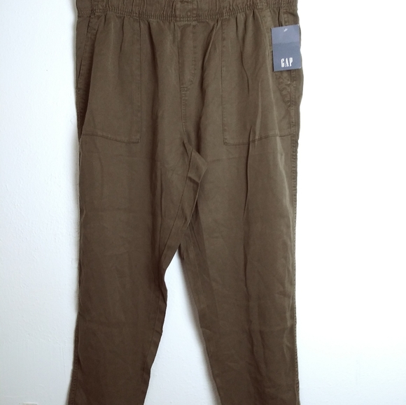 GAP Comfort Elastic Waist Tencel Pull On Pant Size XL Olive Night Resort… - Picture 3 of 8